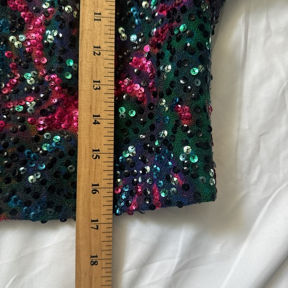 Vintage 70s Colorful Sequin Embellished Multicolor Jacket Cardigan - Picture 10 of 10